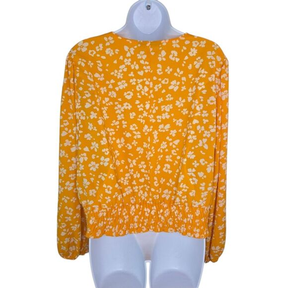 Lane Bryant Classic Long-Sleeve Surplice-Neck Shirred-Waist Crop Blouse Size 20 - Picture 3 of 10